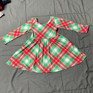 Toddler girl Christmas plaid dress
